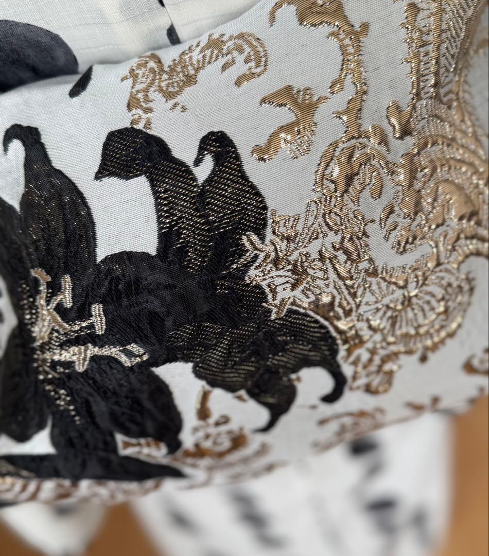 大人兵児帯【ブラックリリー】【クロコダイルパープル】のセット