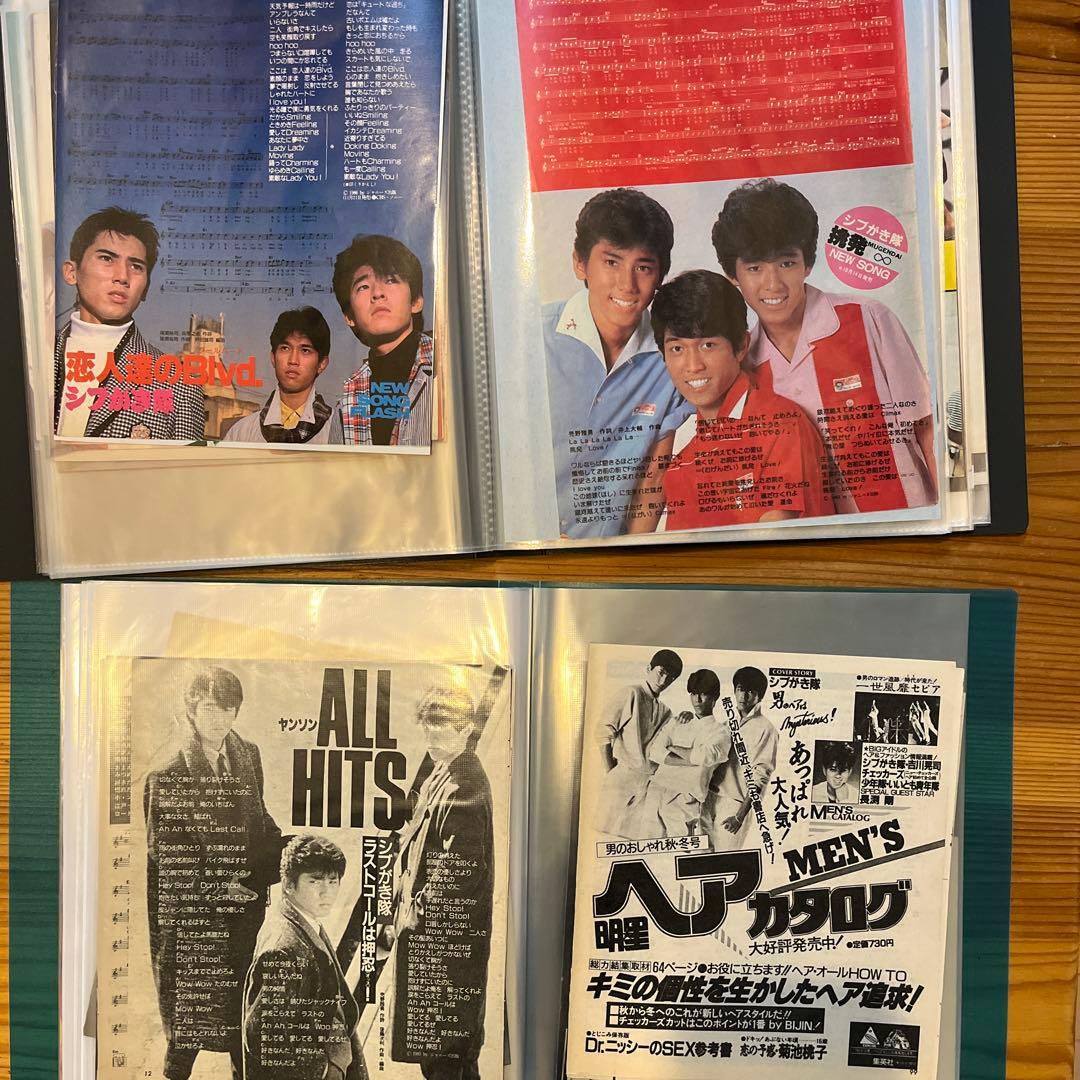 シブガキ隊　雑誌切り抜き　ファイル2冊　大量　超レアヤンソン♪ 他ポスター3枚