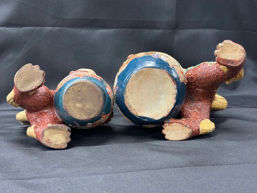 【USED保管品】九谷焼　九谷　獅子　置物　陶器　飾り物