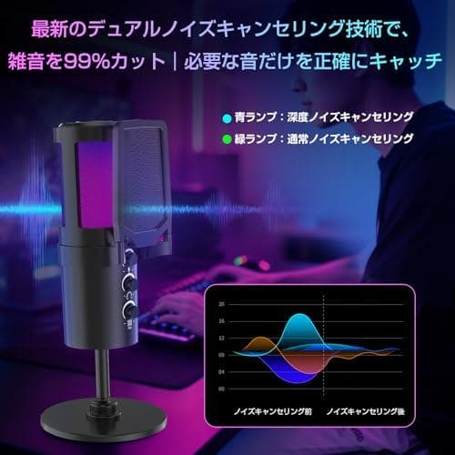 コンデンサーマイク PC マイク ゲーミングマイク USB マイク 192kHm