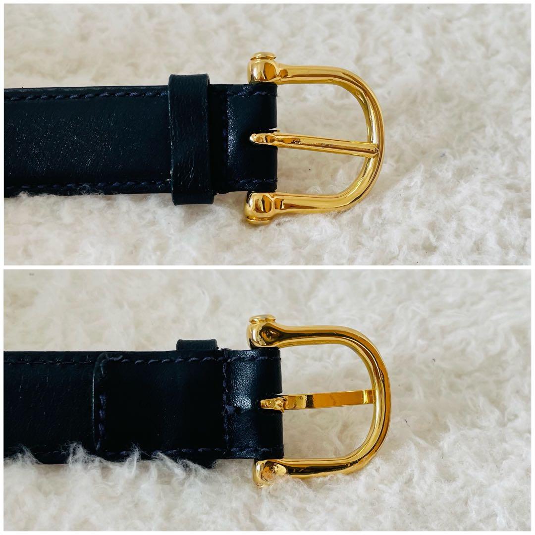 CELINE ベルト 65 セリーヌ 黒 ゴールド レディース レザーベルト