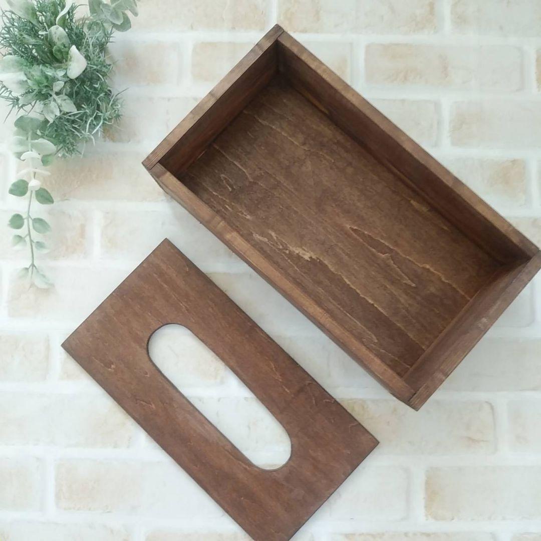 木製ボックスティッシュケース  ハンドメイド 試作品 002