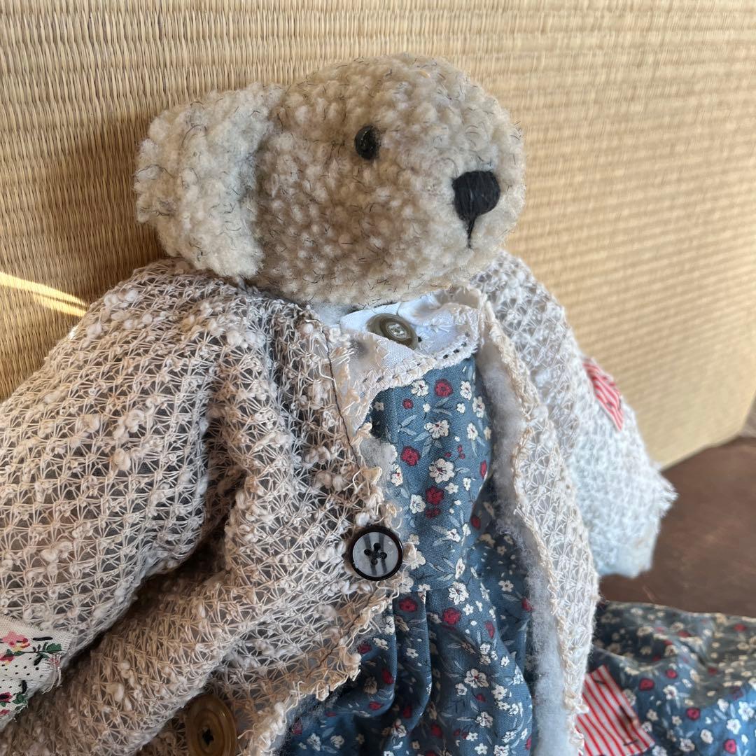 テディベア 大小セット ハンドメイド 花柄ドレス