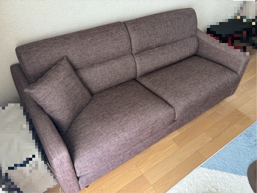 【美品】ニトリ Nポケット 布張り3人掛けソファ クッション付き