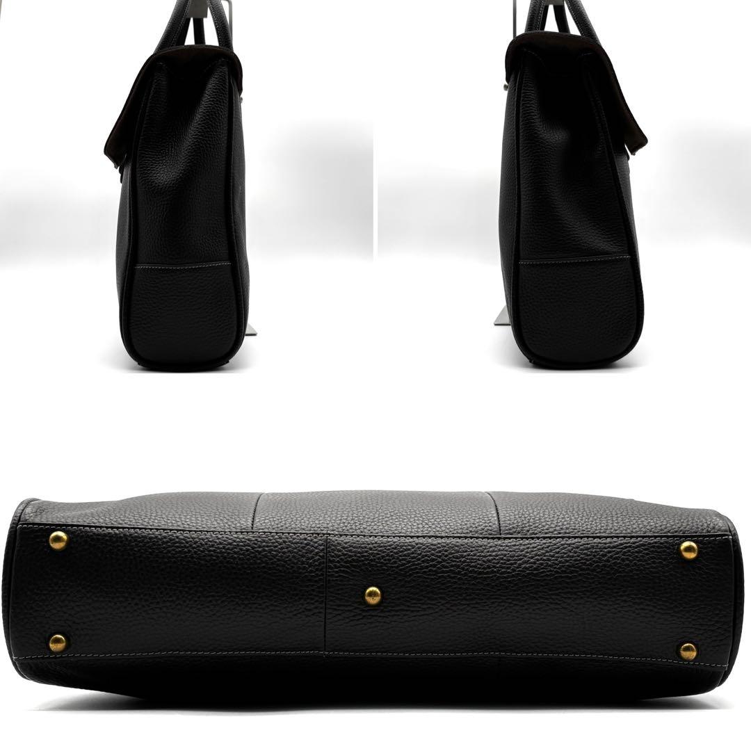 極美品 トフアンドロードストーン ビジネスバッグ レザー ダークブラウン