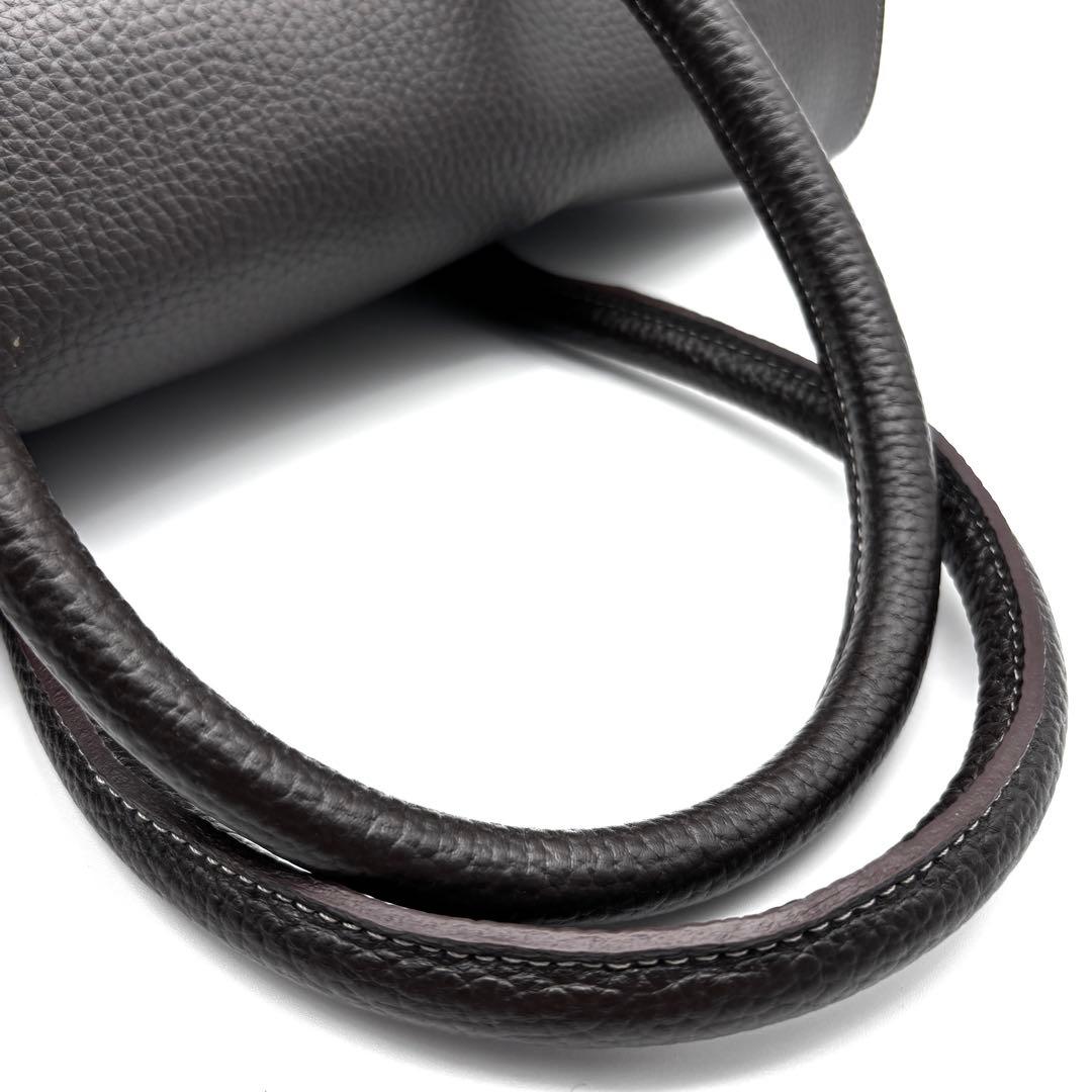 極美品 トフアンドロードストーン ビジネスバッグ レザー ダークブラウン