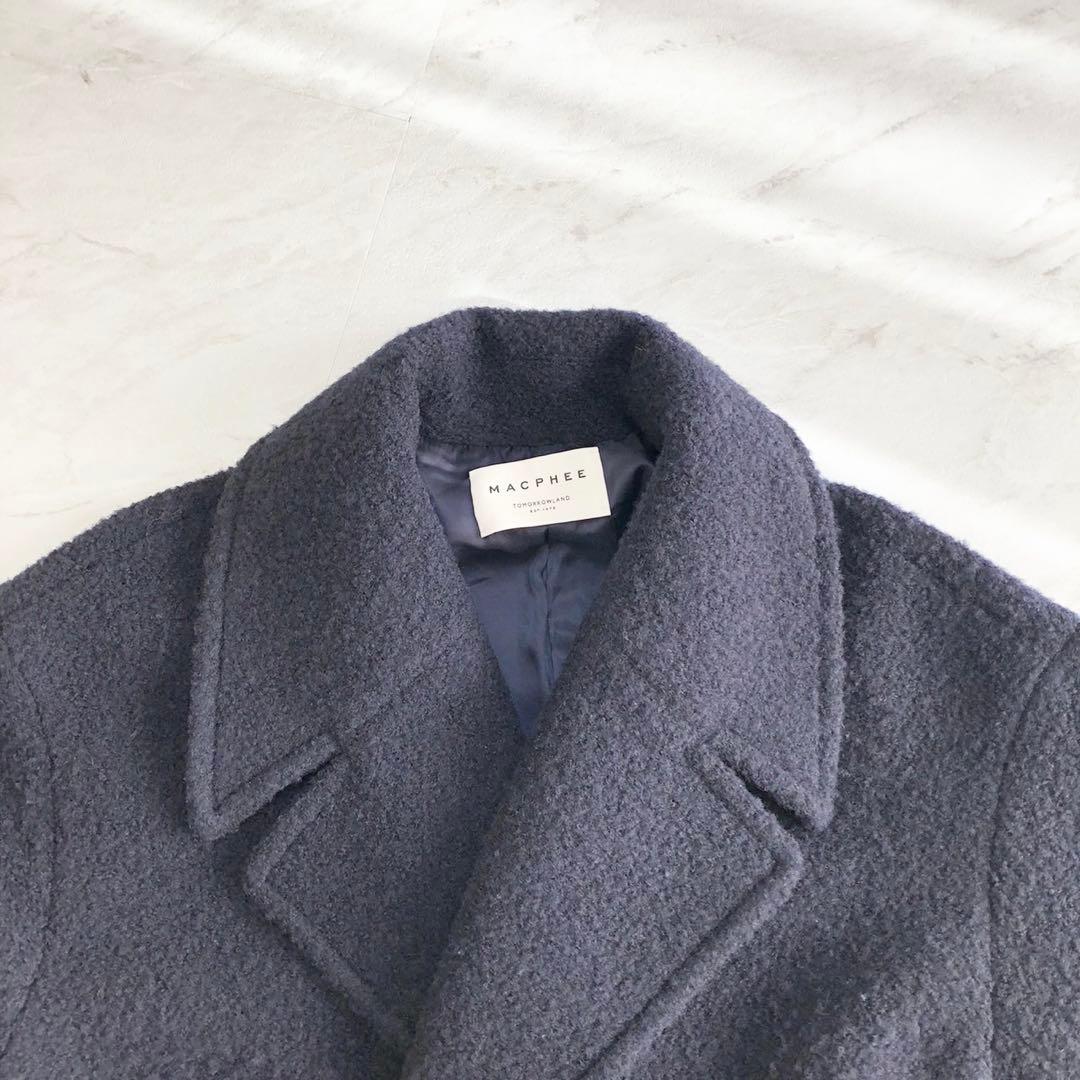 未使用級❤️24AW ブークレーボンディング ダブルブレストコート　ネイビー