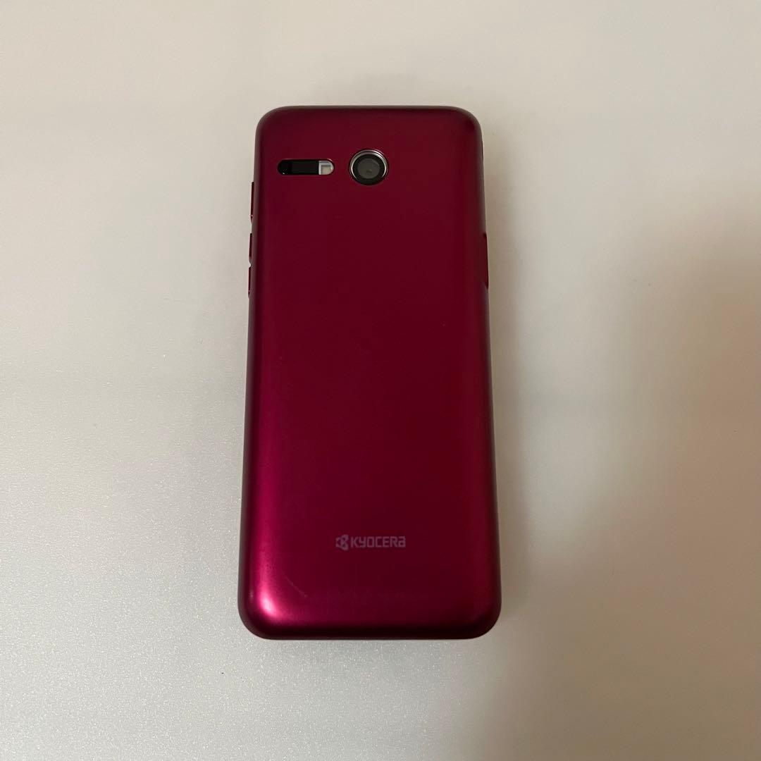 京セラ KYF43 かんたんケータイライト ガラケー レッド 赤