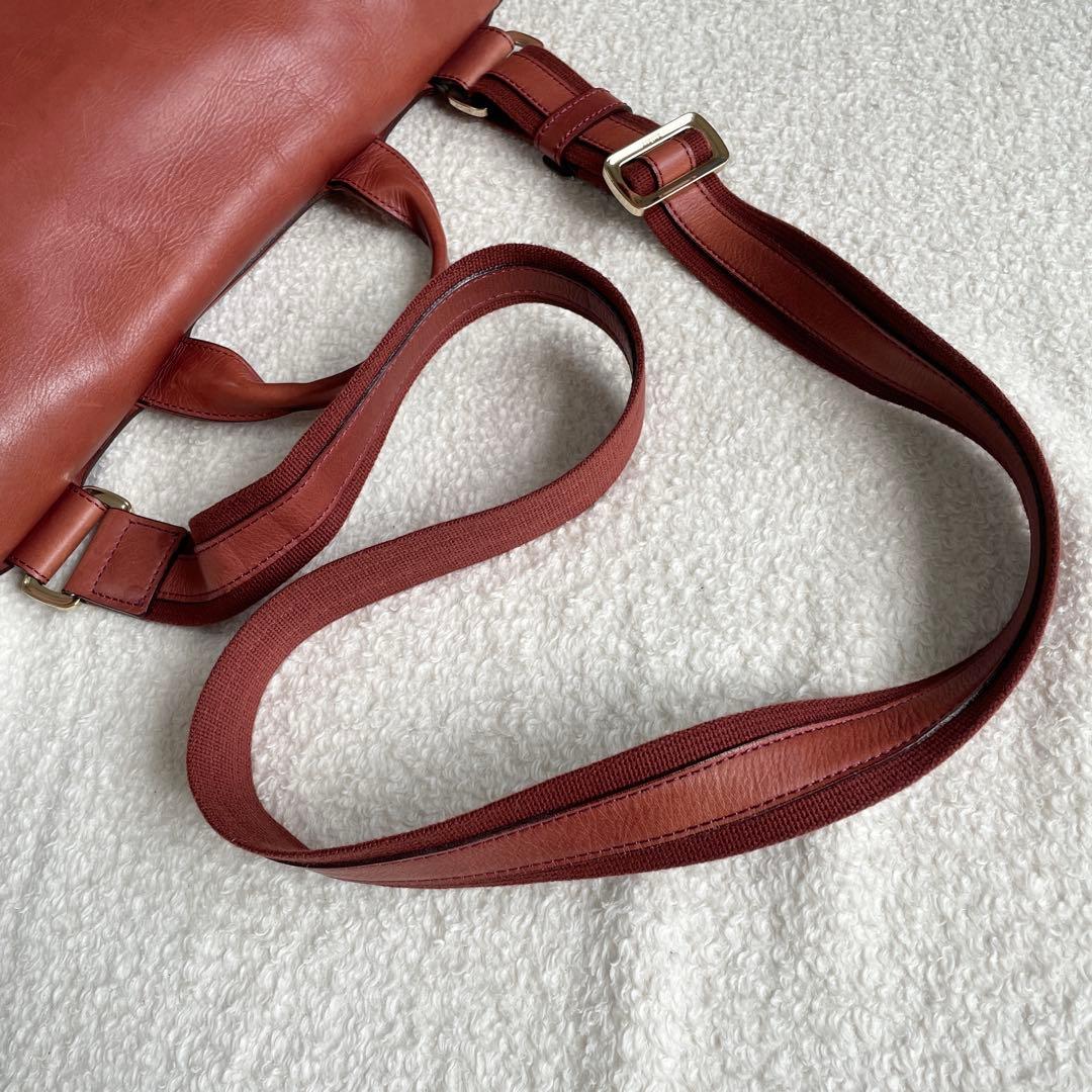 美品 アニアリ 2wayショルダーバッグ レザー ブラウン ターンロック 大きめ