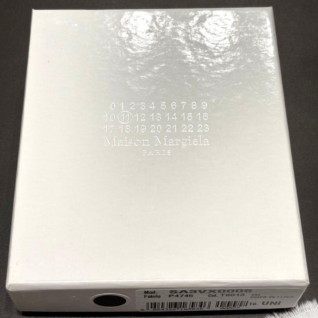 未使用品 メゾンマルジェラ キーリング ホワイト ロゴ 4ステッチ レザー