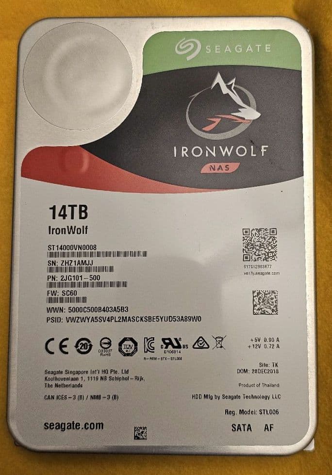 Seagate IronWolf HDD14TB 　2台セット