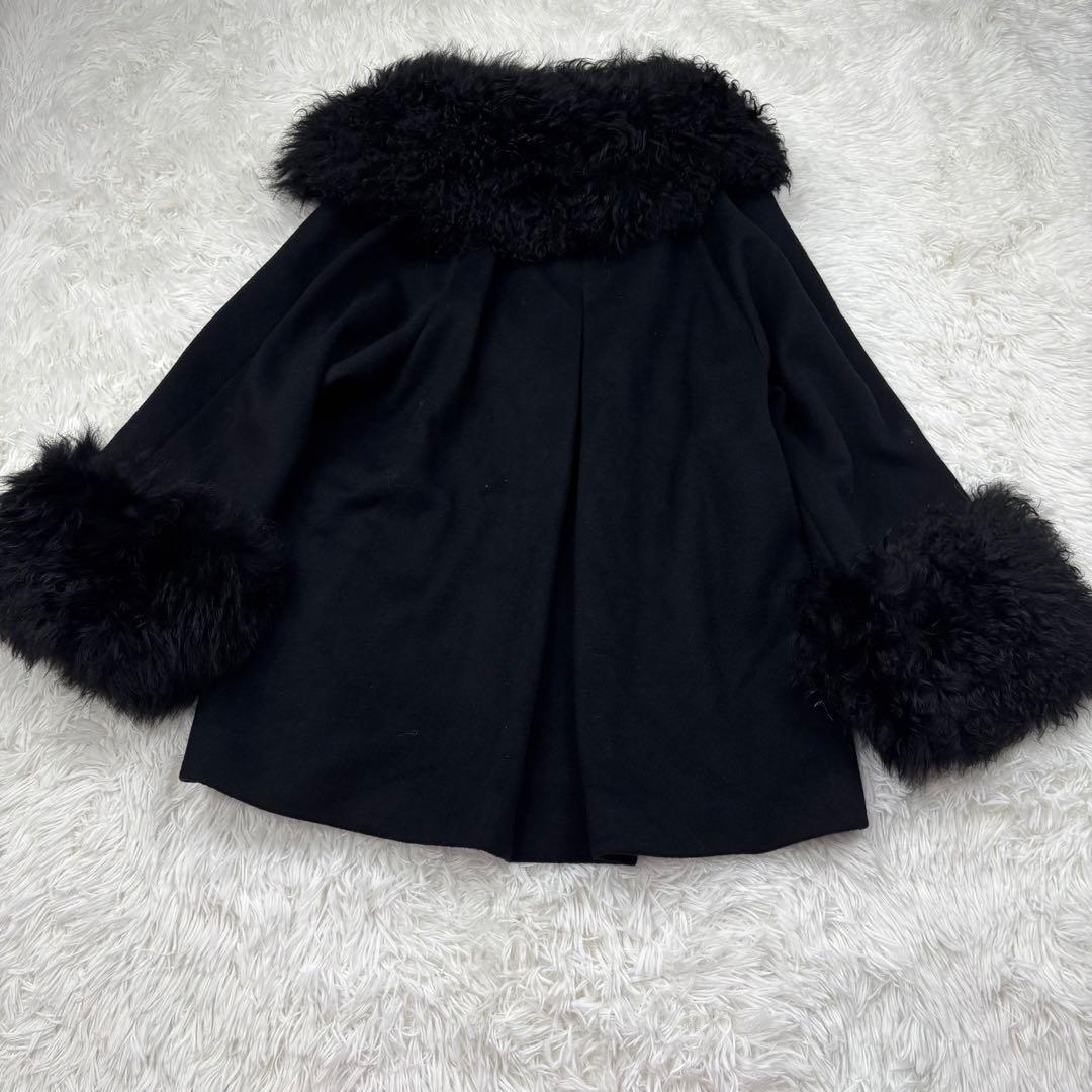 EPOCA エポカ✨ムートンファー付ピーコート ブラック サイズ40