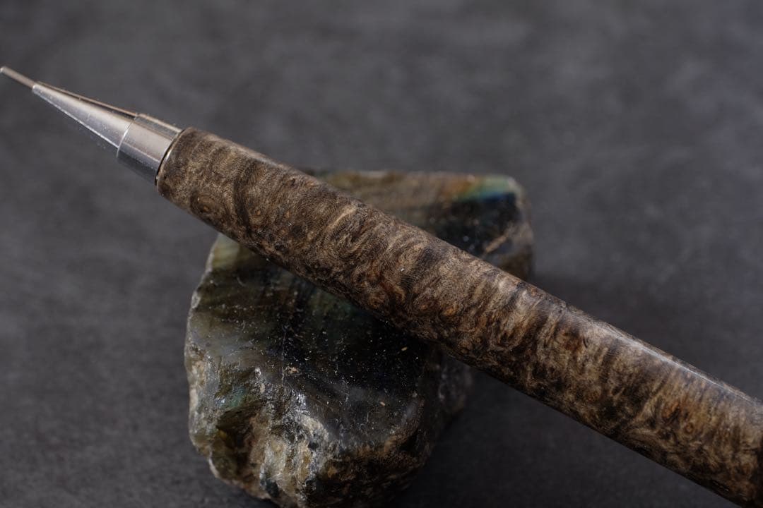 PG5木軸カスタム0217　高村杢工房 製図用シャープペンシル　花梨瘤　至高の黒