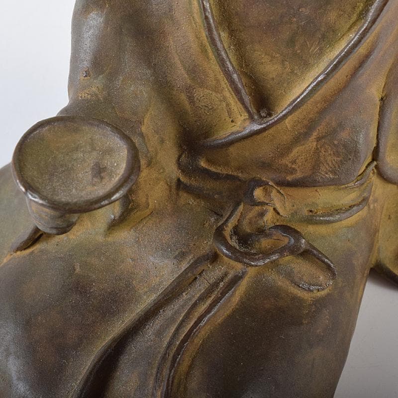 高岡銅器　名取川雅司造　蝋型鋳銅　人物像　一對　M　R7910