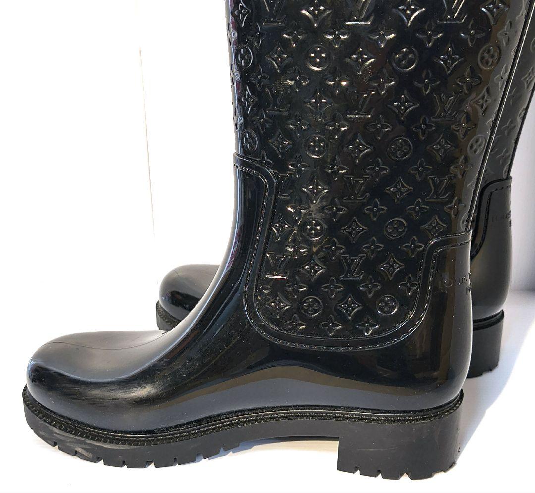 ★美品★ ルイヴィトン モノグラム レインブーツ 長靴 レディース 黒　24cm