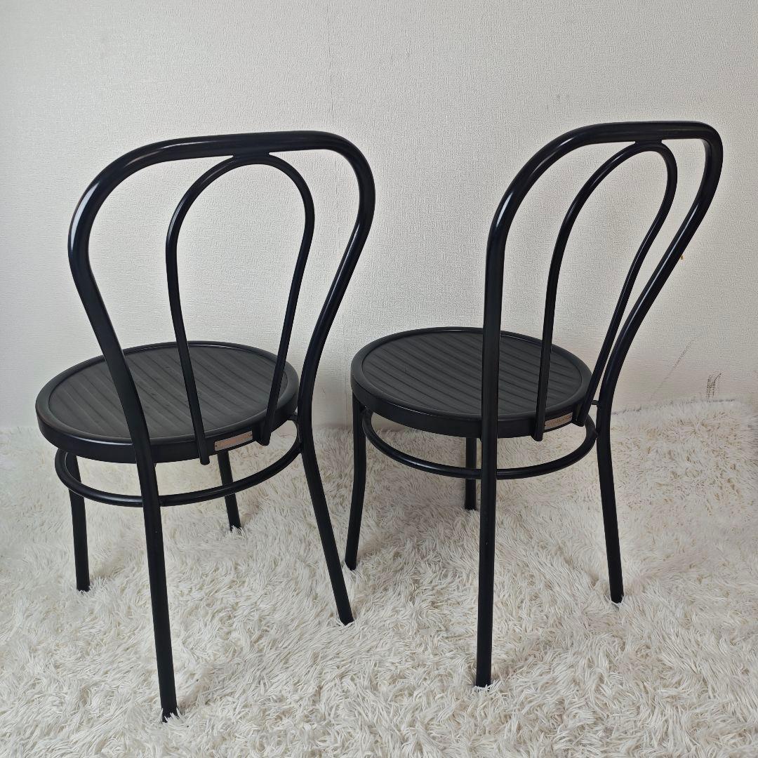 【CASABLANCA】 黒 デザイナーズチェア　アイアンフレーム　2脚セット