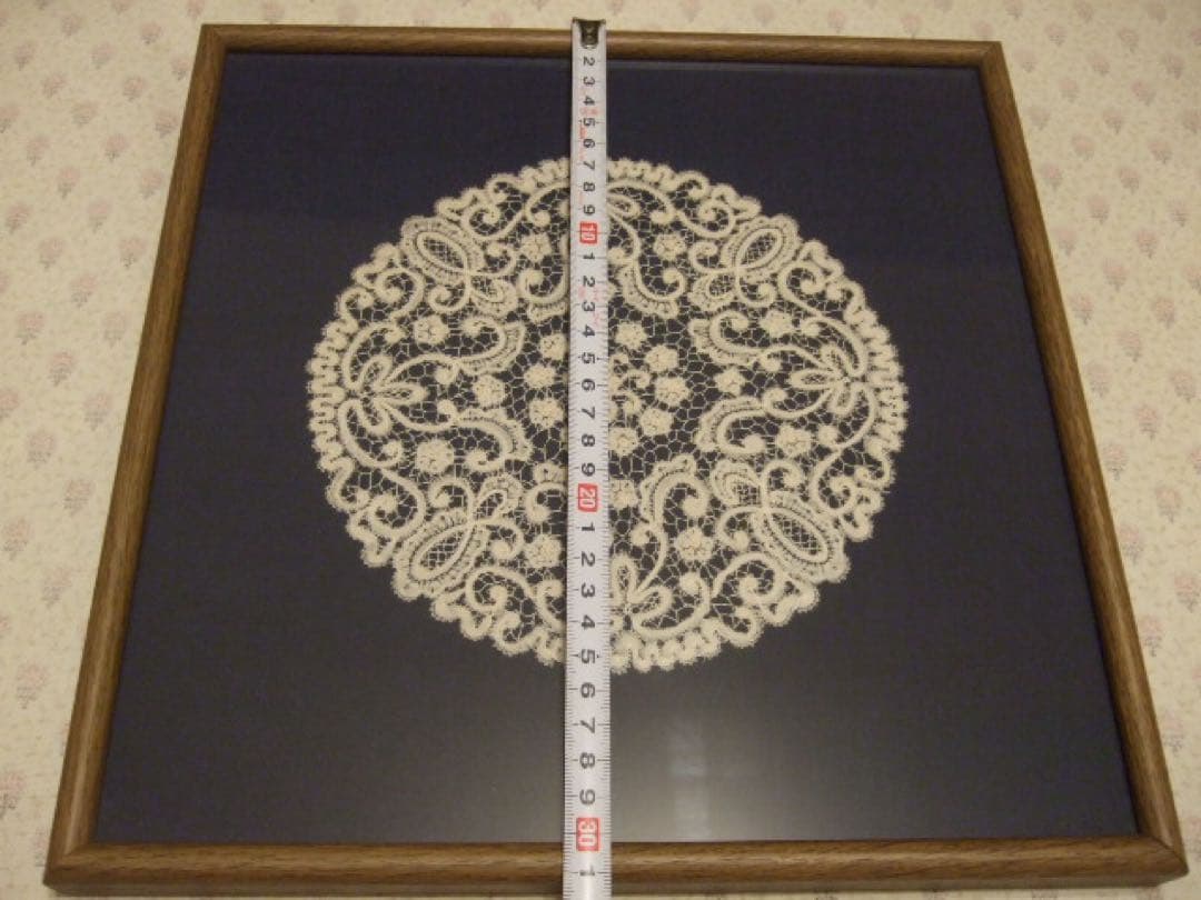 アンティークレース　ベルギー　額装