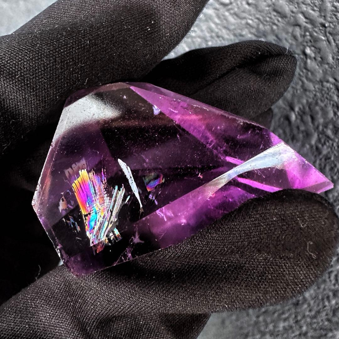 高品質❗アメジスト☆レインボー☆2点セットパワーストーン 置物 天然石A1253