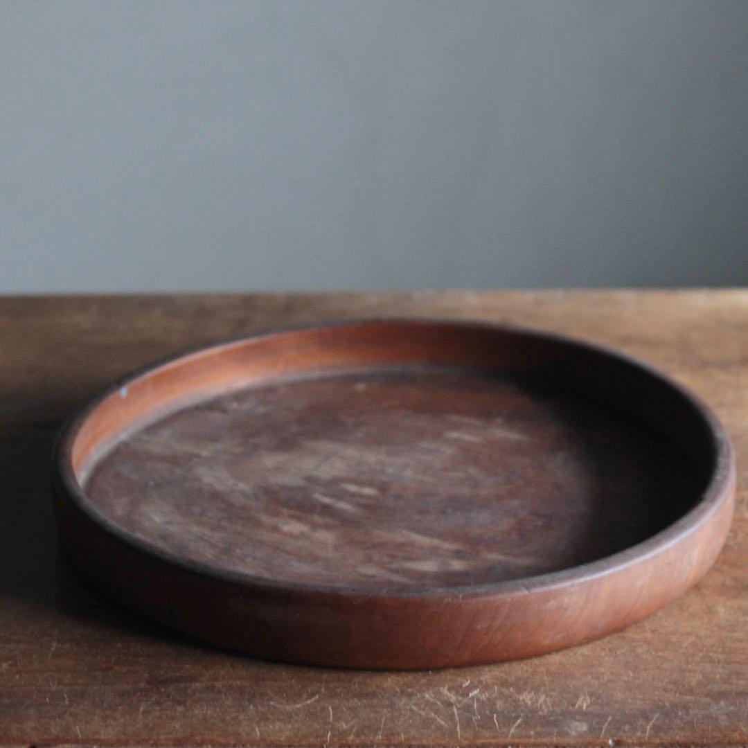 佳き木肌 くり抜き盆 大きめ 古道具 アンティーク