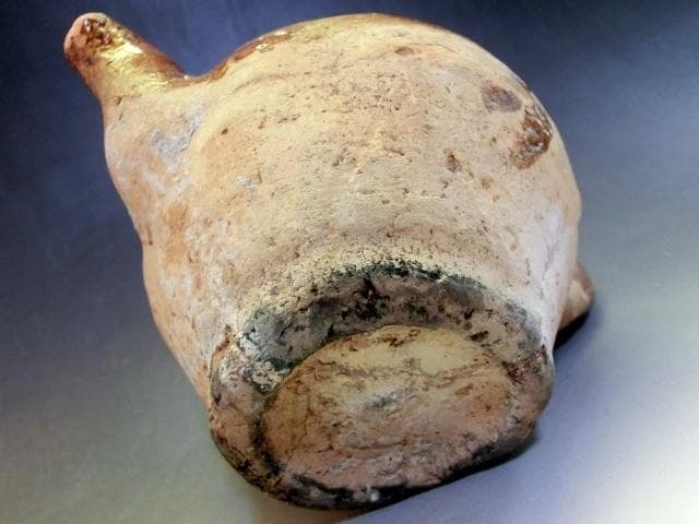 水注■唐黄釉 手付水注 水差し 水滴 飴釉 古いお茶道具 古美術 時代物 骨董■