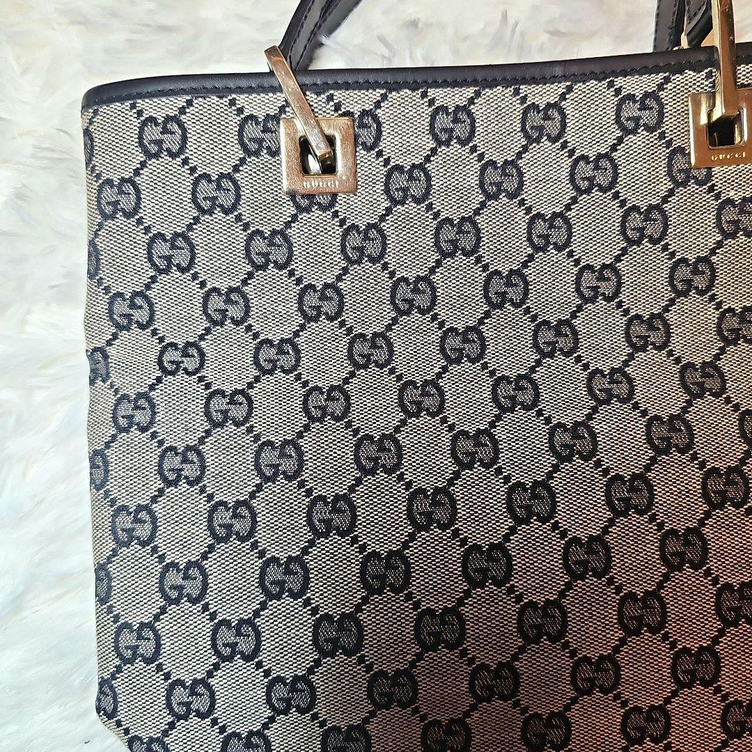 グッチトートバッグ GGキャンバス 002 1099 キャンバスブラックゴールド