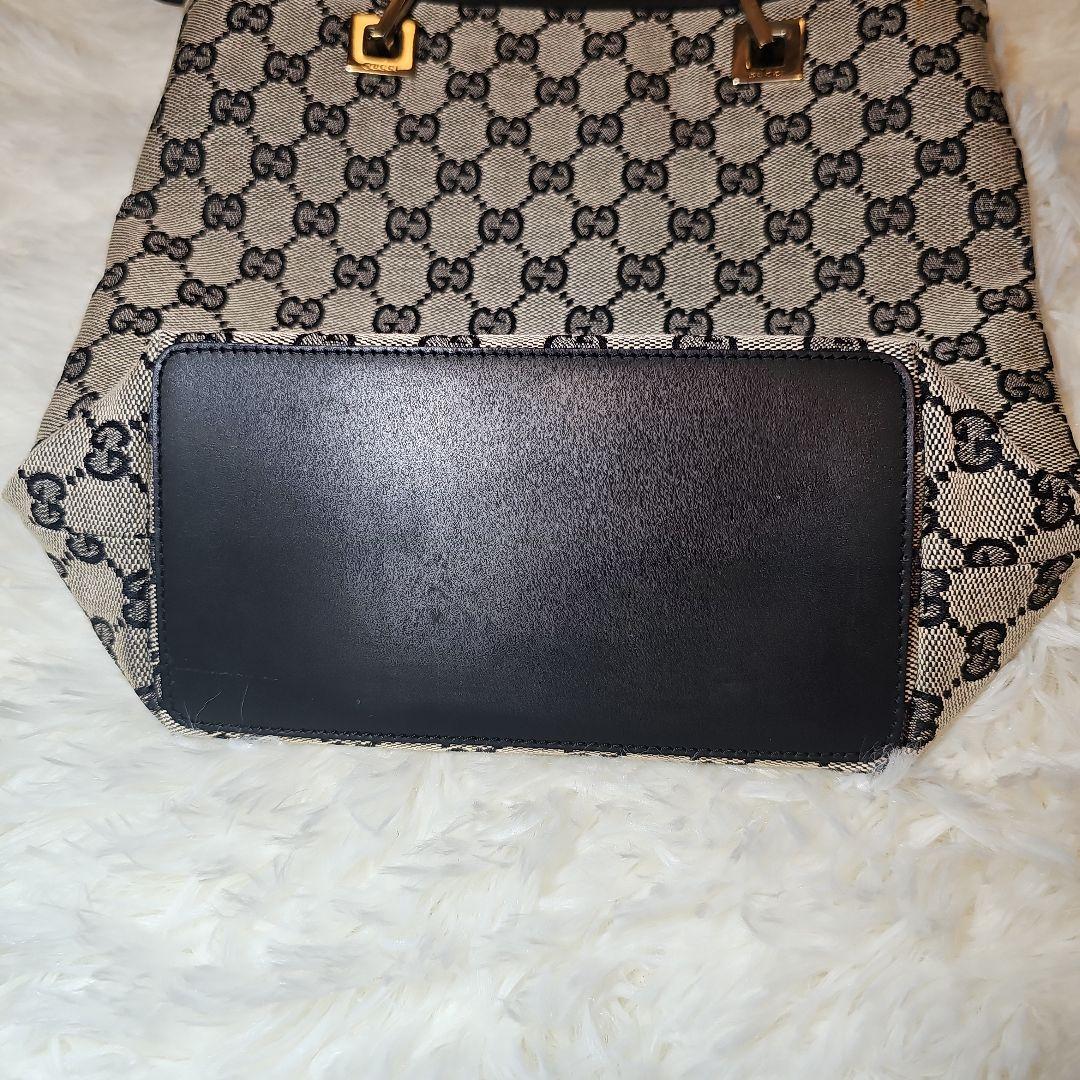 グッチトートバッグ GGキャンバス 002 1099 キャンバスブラックゴールド