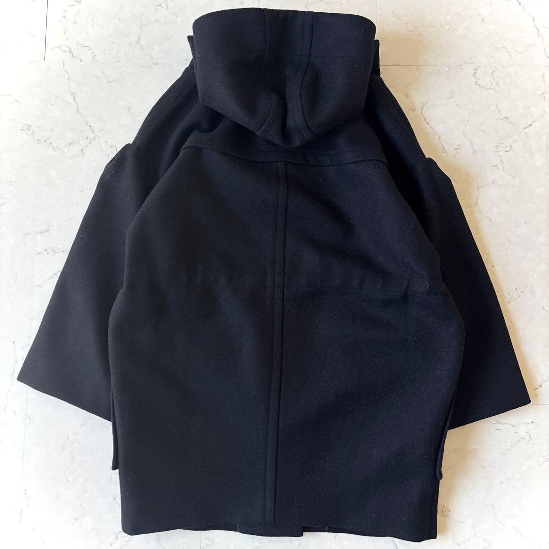 イザベルマラン オーバーサイズ フーデッドウールメルトン リバーハーフコート 黒
