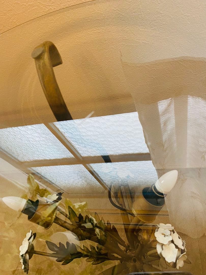 アンティークショップ購入　ライト付サイドガラステーブル