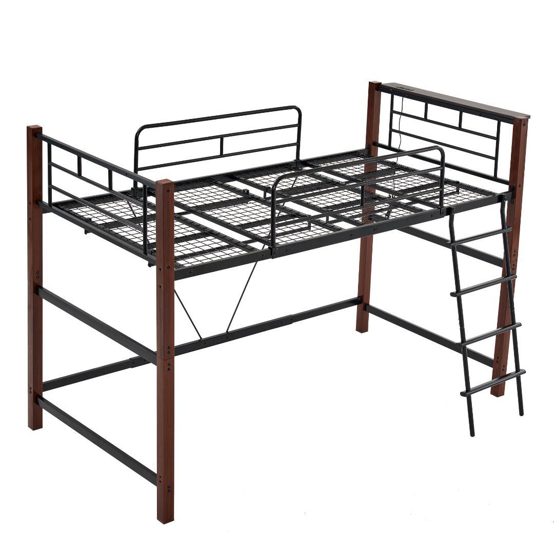 超人気！ロフトベッド【高さ130cm】収納 北欧風 大人 送料無料 BLACK