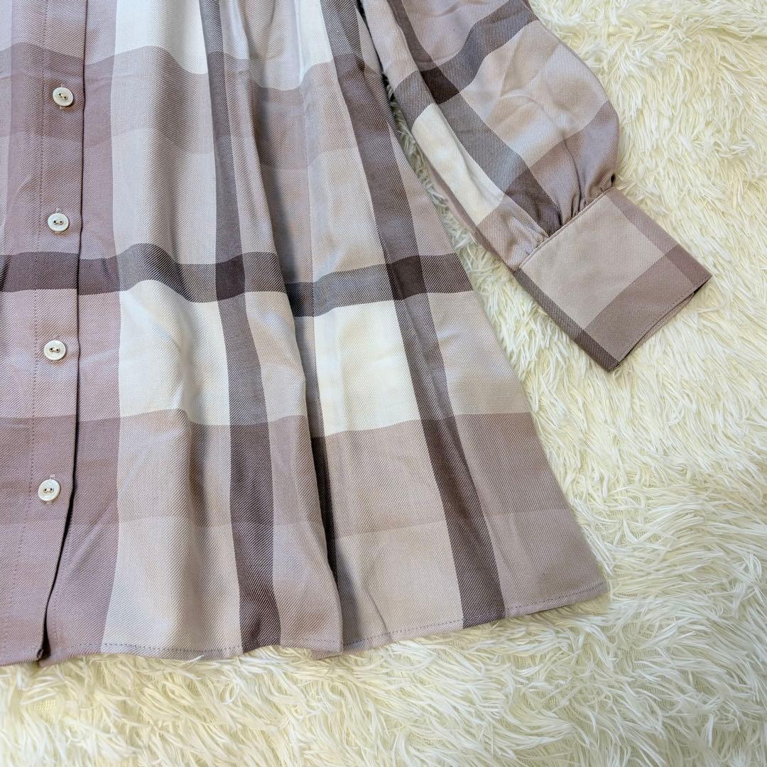 美品　ブルーレーベル クレストブリッジ チェックエアリーツイルブラウス　38