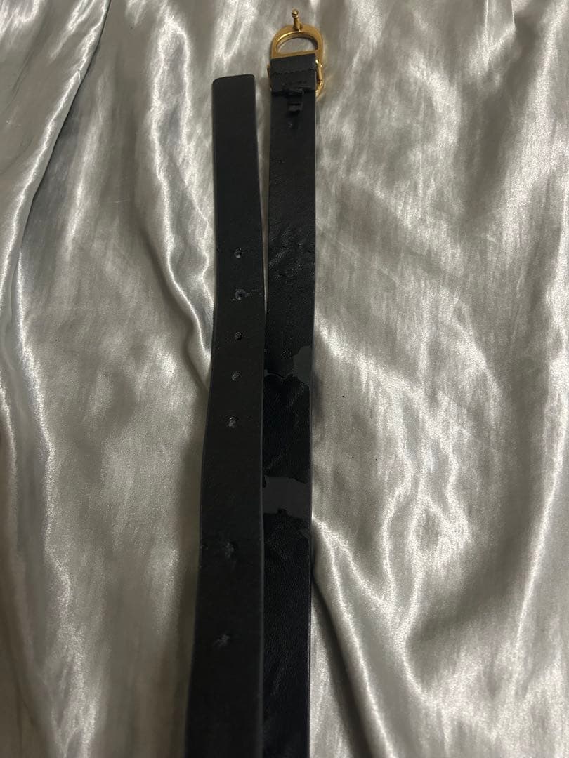 Dior ブラックレザーベルト CDロゴ