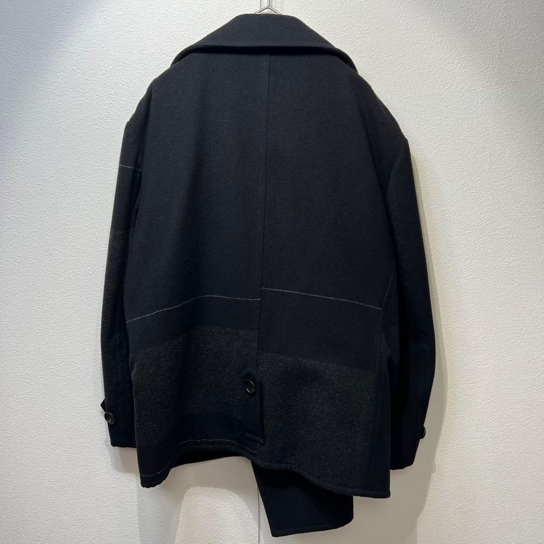 希少 美品 ワイズ レッドレーベル ウール チェック デザイン ピーコート 2