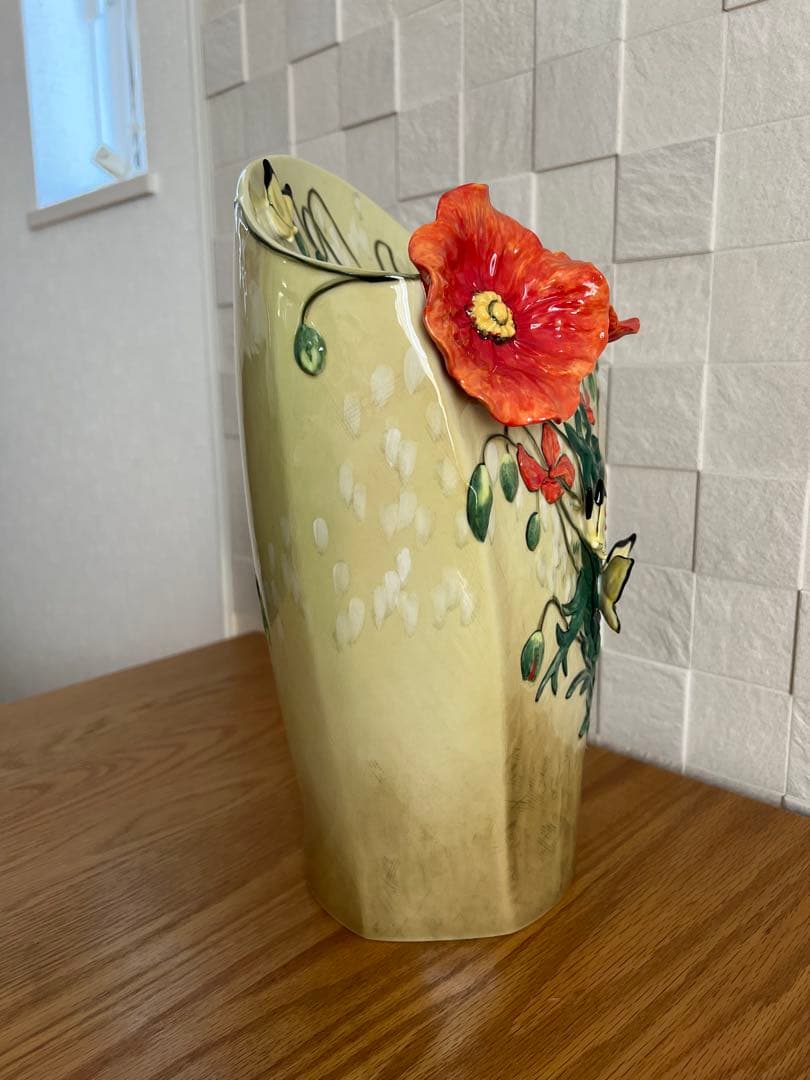 フランツコレクション ゴッホミュージアムコラボ　ポピーと蝶 花瓶 フラワーベース