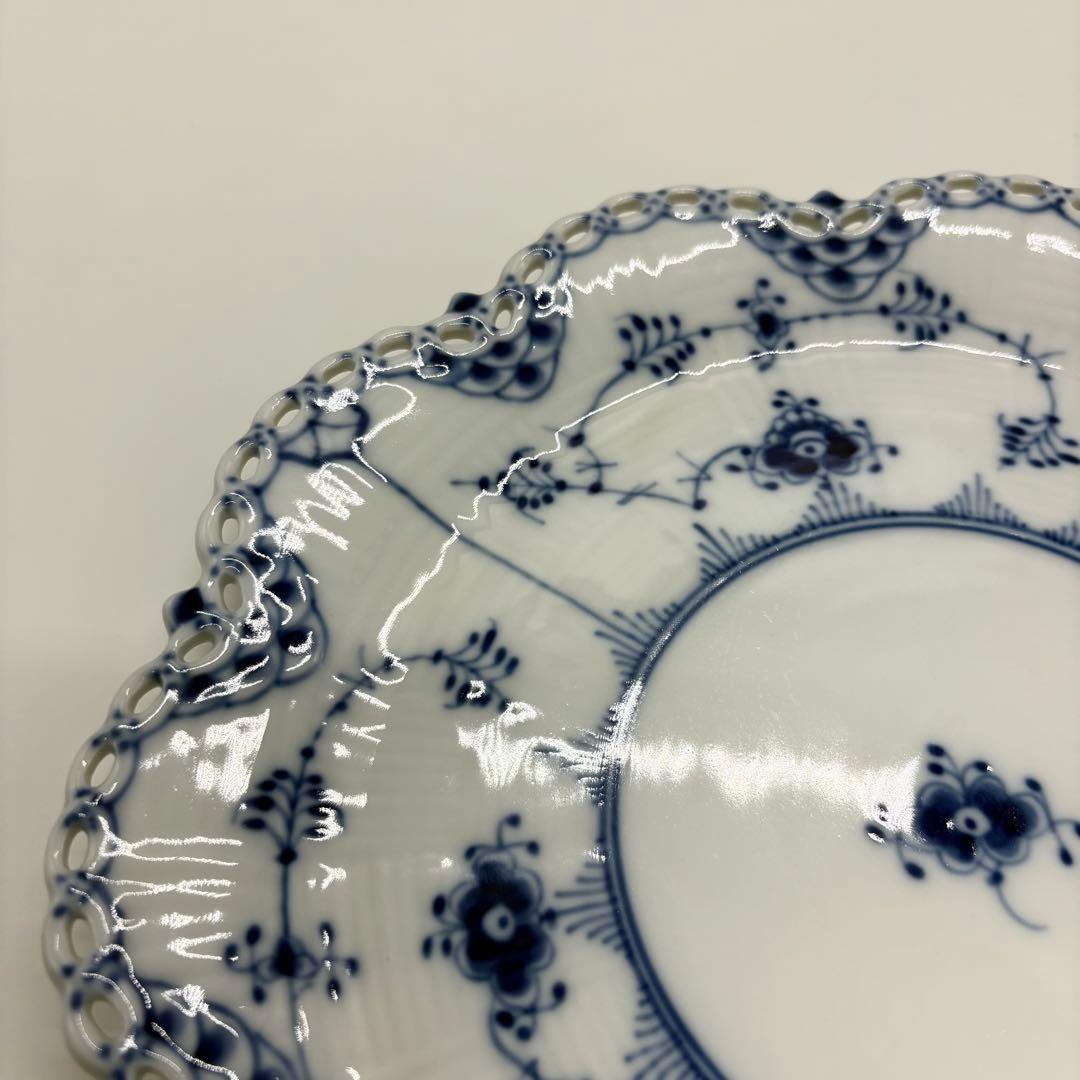 最高級 美品 ロイヤルコペンハーゲン フルレース 透かし ブルーフルーテッド