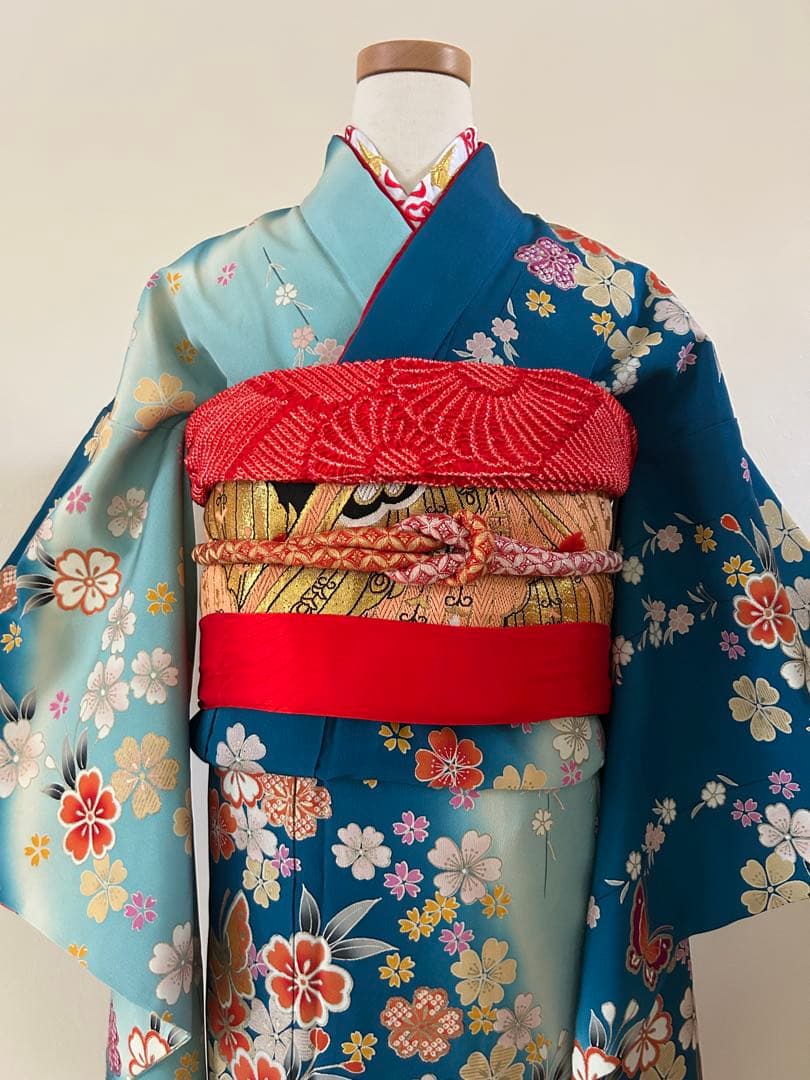 7歳　七五三　正絹着物　古典柄　帯　帯揚げ　帯締め しごき　セット