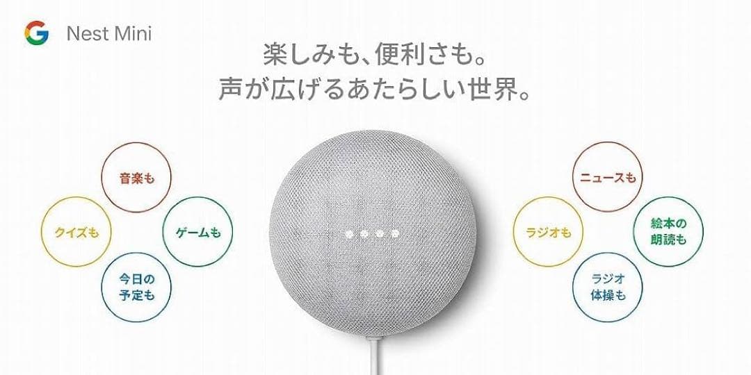 Google Nest Mini 第2世代　ホワイトチョーク