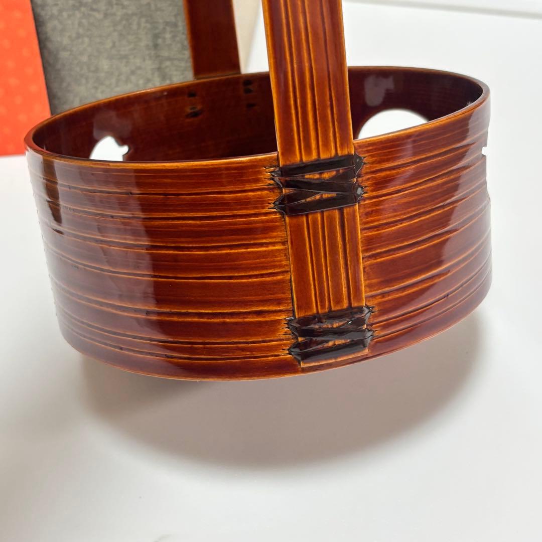 飛騨春慶塗　莨盆 瓢透し手付　春次　箱入　茶道具　漆器