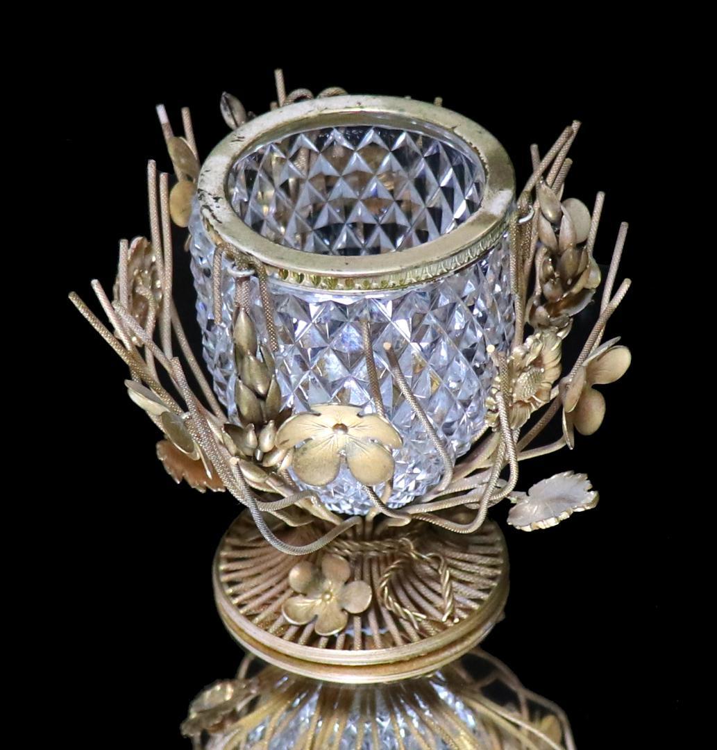 オールド・バカラ 博物館級 ブロンズ装飾 小物入れ ディアマン ビゾー 花瓶