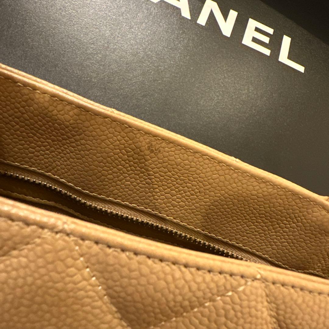《正規品》CHANEL 復刻トート　ベージュ　ゴールド金具　キャビアスキン