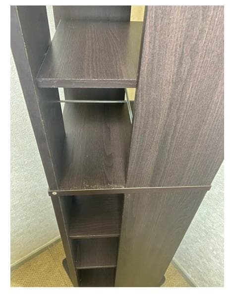 回転本棚 7段 ダークブラウン