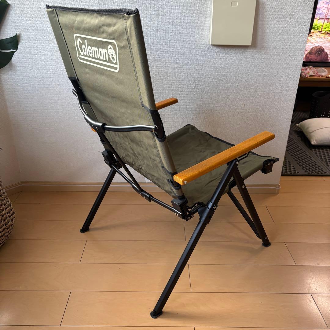 Coleman 折りたたみハイバックチェア オリーブグリーン　レイチェア