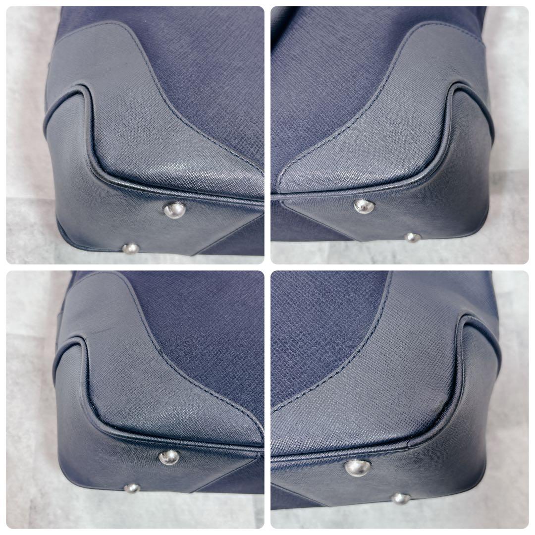 PELLE MORBIDA ペッレモルビダ キャピターノ トートバッグ A4 紺