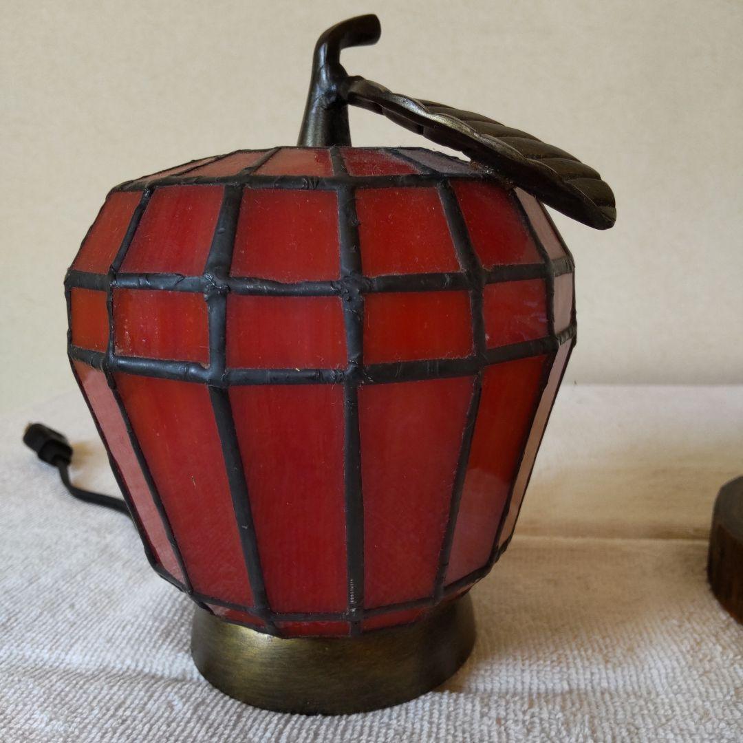 りんご4点セット　林檎のステンドグラスランプとAppleガラス小物