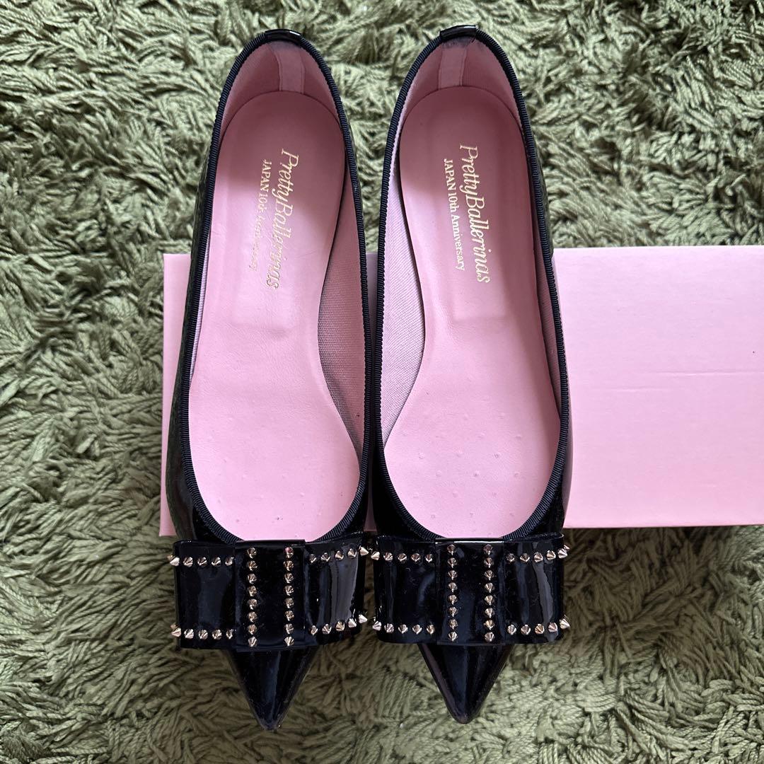 Pretty Ballerinas リボンスタッズバレエシューズ