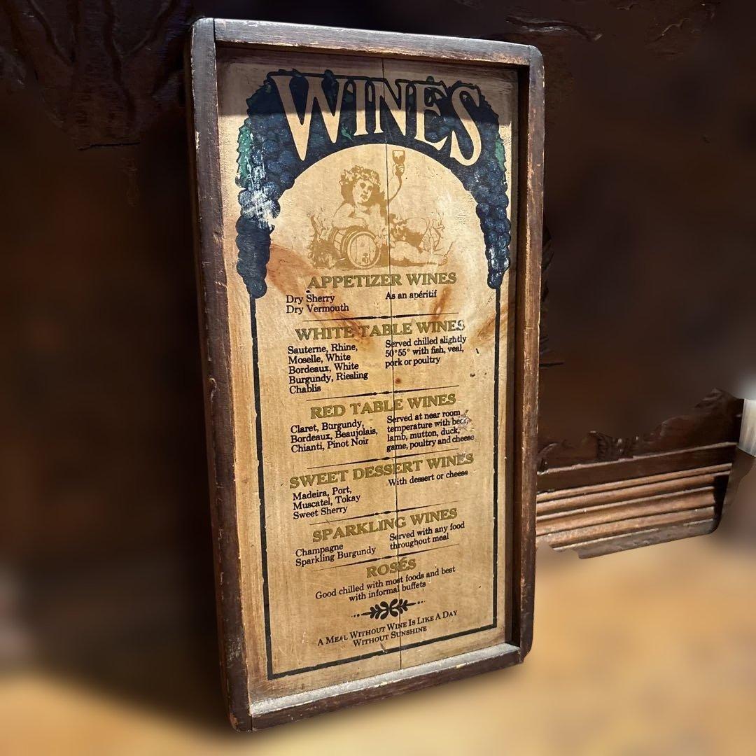 ヴィンテージ ワインメニュー 木製