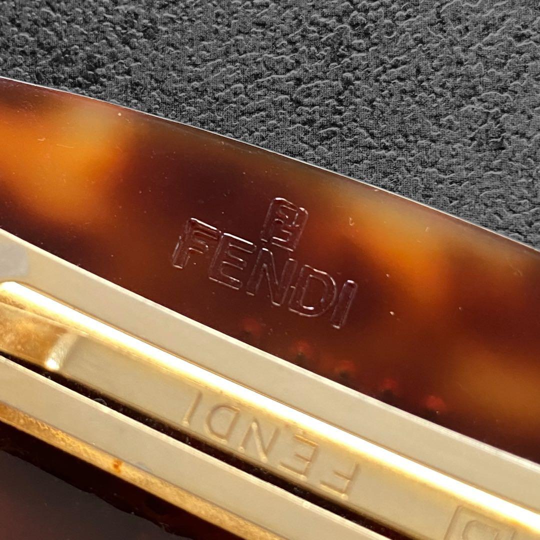 FENDI Logo Rhinestone barretta ロゴ　バレッタ