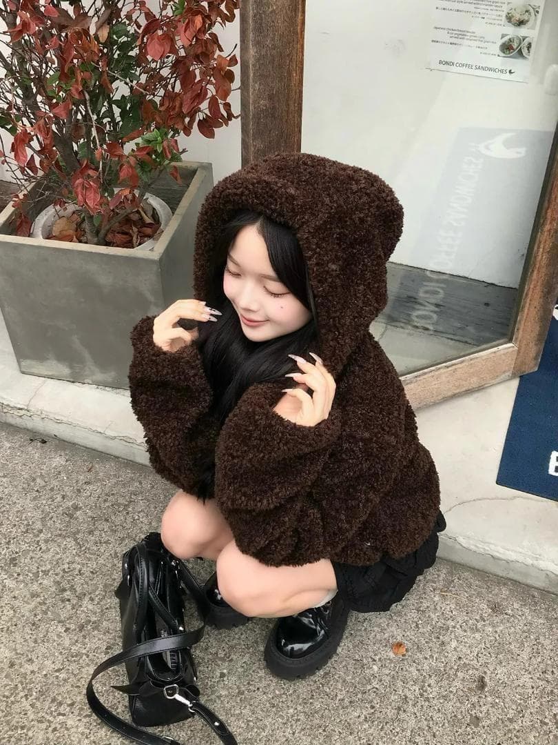 emmy同型 プードルファータッチボタンコート