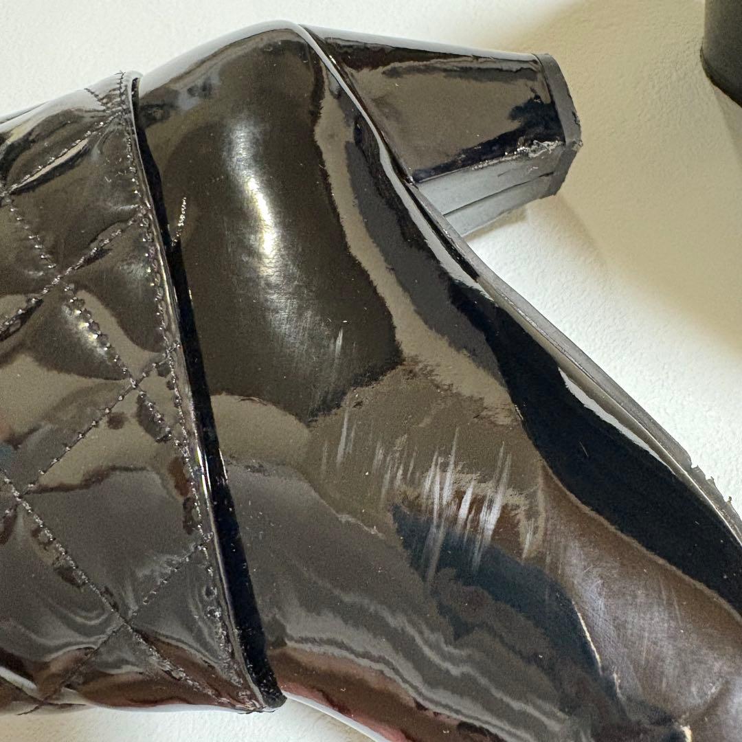 マリークワント キルティング レインブーツ デイジー ブラック M 長靴