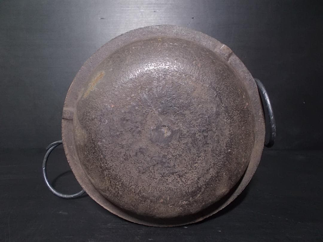 茶道具 風炉釜セット 茶釜 釜環 未使用五徳 良品織部風炉 織部敷板 底瓦 前瓦