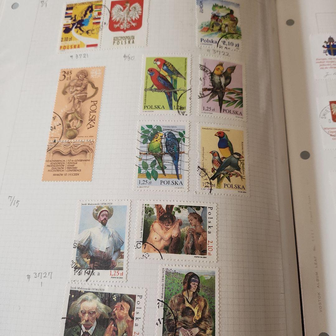 ポーランド　使用済み切手5冊